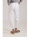 ELASTIC MULTI SEAMS TROUSERS IN WHITE