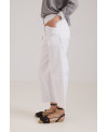 ELASTIC MULTI SEAMS TROUSERS IN WHITE