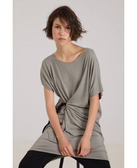 ADJUSTABLE STRAP ELASTIC DRESS IN SALVIA