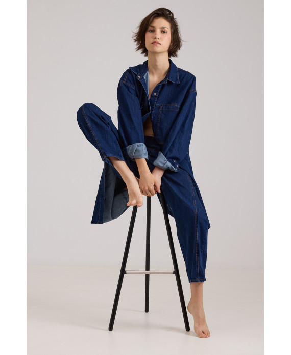 CAMISA LARGA SARJA DENIM