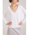 SAMARRETA OVERSIZE DE COLL PIC EN BLANC