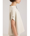 PLUSH HIGH COLLAR VEST IN BEIGE
