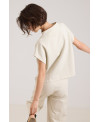 PLUSH HIGH COLLAR VEST IN BEIGE
