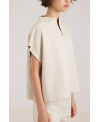 PLUSH HIGH COLLAR VEST IN BEIGE