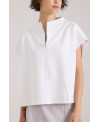 CHALECO FELPA Y CUELLO ALTO EN BLANCO