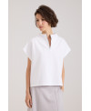 PLUSH HIGH COLLAR VEST IN WHITE