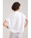 PLUSH HIGH COLLAR VEST IN WHITE