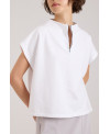 PLUSH HIGH COLLAR VEST IN WHITE