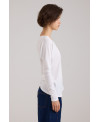 RIBBED T-SHIRT WITH IRREGULAR SEAMS IN WHITE