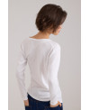 CAMISETA DE CANALÉ Y COSTURAS IRREGULARES BLANCO