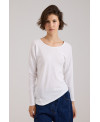 RIBBED T-SHIRT WITH IRREGULAR SEAMS IN WHITE