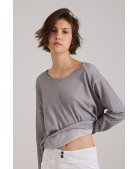 FREDO LOOSE-FIT RIBBED T-SHIRT WITH SEAMS