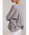 FREDO LOOSE-FIT RIBBED T-SHIRT WITH SEAMS