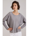 FREDO LOOSE-FIT RIBBED T-SHIRT WITH SEAMS