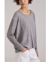 FREDO LOOSE-FIT RIBBED T-SHIRT WITH SEAMS