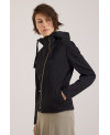 BLACK FITTED HOODED JACKET