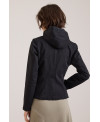 BLACK FITTED HOODED JACKET