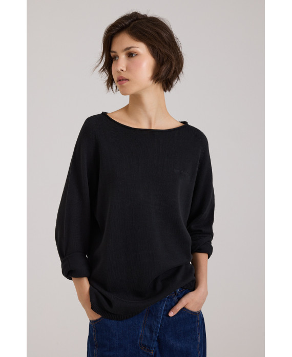 JERSEY DE PUNTO BORDADO NEGRO