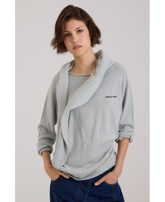 EMBROIDERED KNITTED SWEATER IN BLACK