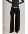 BLACK LOW-RISE TROUSERS