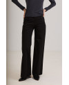 BLACK LOW-RISE TROUSERS