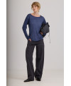 EMBLEMATIC TROUSERS IN BLUEBERRY
