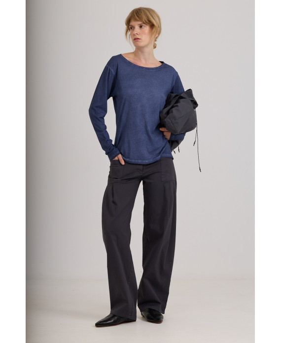 EMBLEMATIC TROUSERS IN BLUEBERRY