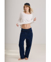 FRONT SEAM DENIM TROUSERS