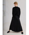 BLACK TAILORED SKIRT IRREGULAR SEAMS