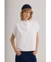 PLUSH HIGH COLLAR VEST IN WHITE