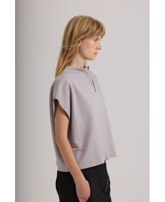 CHALECO FELPA Y CUELLO ALTO GRIS FREDO