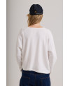 CAMISETA ANCHA DE CANALÉ Y COSTURAS BLANCO