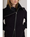 FITTED JACKET WITH RIBBED COLLAR IN BLACK