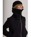 CHAQUETA ENTALLADA CUELLO CANALÉ NEGRO