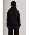 FITTED JACKET WITH RIBBED COLLAR IN BLACK
