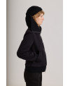 FITTED JACKET WITH RIBBED COLLAR IN BLACK