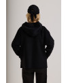 BLACK CASHMERE JACKET WITH HOOD