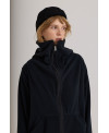 BLACK FLEECE JACKET WITH MAXI COLLAR