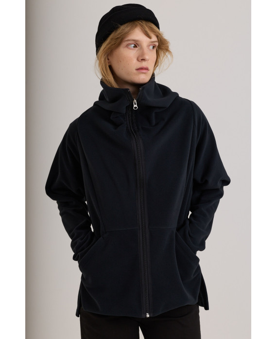 CHAQUETA POLAR MAXI CUELLO NEGRO