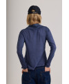INDIGO FREDO HIGH NECK T-SHIRT IN LIGHTWEIGHT FABRIC