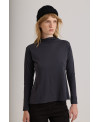 BLUEBERRY HIGH NECK T-SHIRT IN LIGHTWEIGHT FABRIC