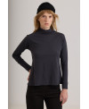 CAMISETA CUELLO ALTO Y TEJIDO LIGERO ARÁNDANO