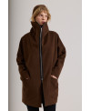 BROWN CASHMERE COAT WITH ZIP