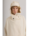ECRU CASHMERE JACKET WITH HOOD