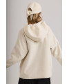ECRU CASHMERE JACKET WITH HOOD