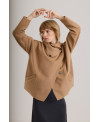 HAZELNUT CASHMERE JACKET WITH HOOD