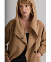 HAZELNUT CASHMERE JACKET WITH HOOD