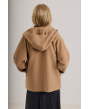 HAZELNUT CASHMERE JACKET WITH HOOD