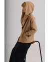 CHAQUETA CACHEMIRA CON CAPUCHA AVELLANA