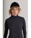 BLACK ADJUSTABLE CASHMERE HAT